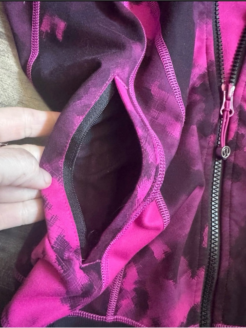 Lululemon Dance Studio Jacket Reversible Pink Black Ink Blot Print Sz 6 - Picture 12 of 12